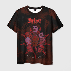 Мужская футболка 3D с принтом Slipknot red  satan в Новосибирске, 100% полиэфир | прямой крой, круглый вырез горловины, длина до линии бедер | 