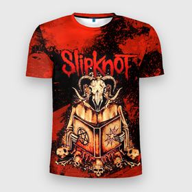 Мужская футболка 3D Slim с принтом Slipknot  баран в Новосибирске, 100% полиэстер с улучшенными характеристиками | приталенный силуэт, круглая горловина, широкие плечи, сужается к линии бедра | Тематика изображения на принте: 