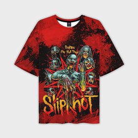 Мужская футболка oversize 3D с принтом Slipknot red satan в Новосибирске,  |  | 