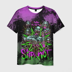 Мужская футболка 3D с принтом Slipknot satan в Рязани, 100% полиэфир | прямой крой, круглый вырез горловины, длина до линии бедер | 