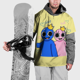 Накидка на куртку 3D с принтом Радужные друзья: Синий и Розовая в Тюмени, 100% полиэстер |  | Тематика изображения на принте: 