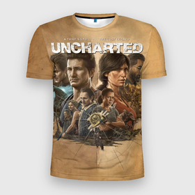 Мужская футболка 3D Slim с принтом Uncharted: Legacy of Thieves Collection в Петрозаводске, 100% полиэстер с улучшенными характеристиками | приталенный силуэт, круглая горловина, широкие плечи, сужается к линии бедра | 
