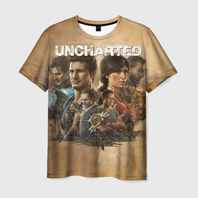 Мужская футболка 3D с принтом Uncharted: Legacy of Thieves Collection в Петрозаводске, 100% полиэфир | прямой крой, круглый вырез горловины, длина до линии бедер | 