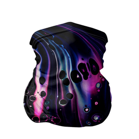 Бандана-труба 3D с принтом Фиолетовая вода и краски в Кировске, 100% полиэстер, ткань с особыми свойствами — Activecool | плотность 150‒180 г/м2; хорошо тянется, но сохраняет форму | 