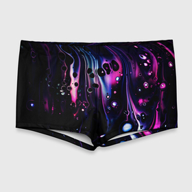 Мужские купальные плавки 3D с принтом Фиолетовая вода и краски в Курске, Полиэстер 85%, Спандекс 15% |  | 