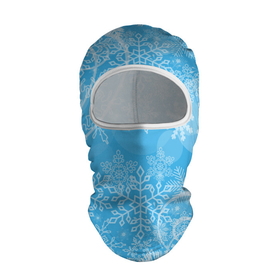 Балаклава 3D с принтом Морозный узор на голубом стекле в Тюмени, 100% полиэстер, ткань с особыми свойствами — Activecool | плотность 150–180 г/м2; хорошо тянется, но при этом сохраняет форму. Закрывает шею, вокруг отверстия для глаз кайма. Единый размер | 