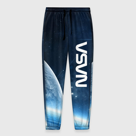Мужские брюки 3D с принтом Космическое пространство   NASA в Санкт-Петербурге, 100% полиэстер | манжеты по низу, эластичный пояс регулируется шнурком, по бокам два кармана без застежек, внутренняя часть кармана из мелкой сетки | Тематика изображения на принте: 