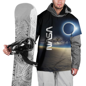 Накидка на куртку 3D с принтом Солнечное затмение в открытом космосе в Петрозаводске, 100% полиэстер |  | 