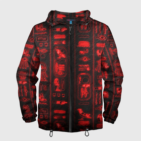Мужская ветровка 3D с принтом НЕОН ИЕРОГЛИФЫ в Ухте, 100% полиэстер | подол и капюшон оформлены резинкой с фиксаторами, два кармана без застежек по бокам, один потайной карман на груди | 