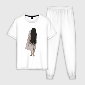 Мужская пижама хлопок с принтом Призрак   девочка из звонка в Тюмени, 100% хлопок | брюки и футболка прямого кроя, без карманов, на брюках мягкая резинка на поясе и по низу штанин
 | 