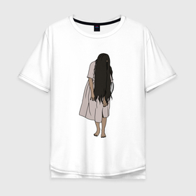 Мужская футболка хлопок Oversize с принтом Призрак   девочка из звонка в Тюмени, 100% хлопок | свободный крой, круглый ворот, “спинка” длиннее передней части | 