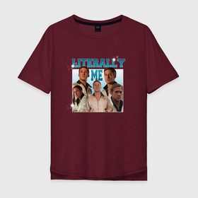 Мужская футболка хлопок Oversize с принтом Literally Me   Drive Ryan Gosling в Белгороде, 100% хлопок | свободный крой, круглый ворот, “спинка” длиннее передней части | Тематика изображения на принте: 