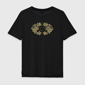 Мужская футболка хлопок Oversize с принтом Золотая Ингушетия в Тюмени, 100% хлопок | свободный крой, круглый ворот, “спинка” длиннее передней части | Тематика изображения на принте: 