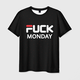 Мужская футболка 3D с принтом Fuck monday   antibrand, fila в Кировске, 100% полиэфир | прямой крой, круглый вырез горловины, длина до линии бедер | 