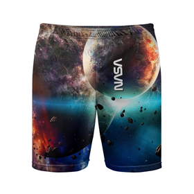 Мужские шорты спортивные с принтом За секунду до столкновения планеты с космическим объектом в Екатеринбурге,  |  | 