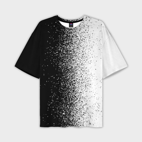 Мужская футболка OVERSIZE 3D с принтом Брызги красок   Черно белый в Белгороде,  |  | 