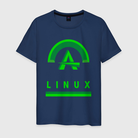 Мужская футболка хлопок с принтом А ты любишь  LINUX в Новосибирске, 100% хлопок | прямой крой, круглый вырез горловины, длина до линии бедер, слегка спущенное плечо. | 