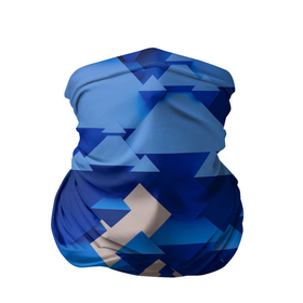 Бандана-труба 3D с принтом Абстрактные синие тетраэдры в Белгороде, 100% полиэстер, ткань с особыми свойствами — Activecool | плотность 150‒180 г/м2; хорошо тянется, но сохраняет форму | 