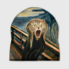 Шапка 3D с принтом Нейросеть   крик кота в Курске, 100% полиэстер | универсальный размер, печать по всей поверхности изделия | Тематика изображения на принте: 