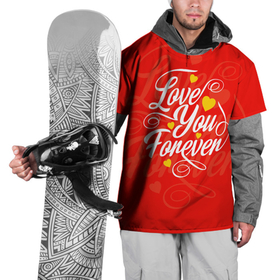 Накидка на куртку 3D с принтом Love you forever   hearts, patterns в Курске, 100% полиэстер |  | 