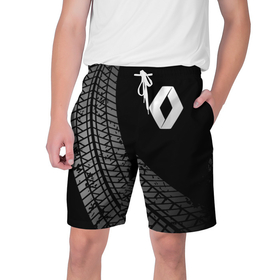 Мужские шорты 3D с принтом Renault tire tracks в Кировске,  полиэстер 100% | прямой крой, два кармана без застежек по бокам. Мягкая трикотажная резинка на поясе, внутри которой широкие завязки. Длина чуть выше колен | 