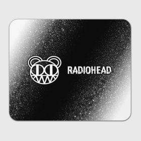 Прямоугольный коврик для мышки с принтом Radiohead glitch на темном фоне: надпись и символ в Екатеринбурге, натуральный каучук | размер 230 х 185 мм; запечатка лицевой стороны | 