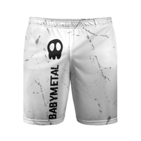 Мужские шорты спортивные с принтом Babymetal glitch на светлом фоне: по вертикали ,  |  | Тематика изображения на принте: 