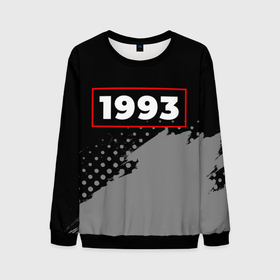 Мужской свитшот 3D с принтом 1993   в красной рамке на темном в Ухте, 100% полиэстер с мягким внутренним слоем | круглый вырез горловины, мягкая резинка на манжетах и поясе, свободная посадка по фигуре | 
