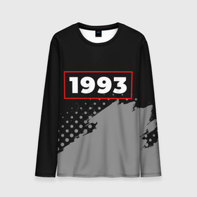 Мужской лонгслив 3D с принтом 1993   в красной рамке на темном в Ухте, 100% полиэстер | длинные рукава, круглый вырез горловины, полуприлегающий силуэт | 