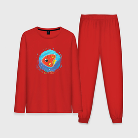 Мужская пижама хлопок (с лонгсливом) с принтом Мультяшная красная морская рыбка в Санкт-Петербурге,  |  | 