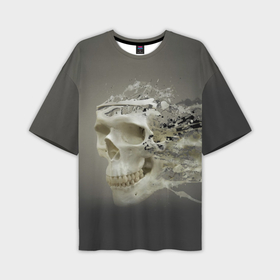 Мужская футболка OVERSIZE 3D с принтом Vanguard skull   destroyed в Екатеринбурге,  |  | 