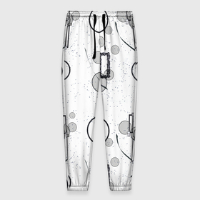 Мужские брюки 3D с принтом Пересечение фигур в Тюмени, 100% полиэстер | манжеты по низу, эластичный пояс регулируется шнурком, по бокам два кармана без застежек, внутренняя часть кармана из мелкой сетки | 