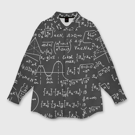 Мужская рубашка oversize 3D с принтом Геометрические формулы в Екатеринбурге,  |  | Тематика изображения на принте: 