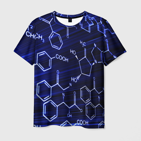 Мужская футболка 3D с принтом Графическая химия , 100% полиэфир | прямой крой, круглый вырез горловины, длина до линии бедер | Тематика изображения на принте: 