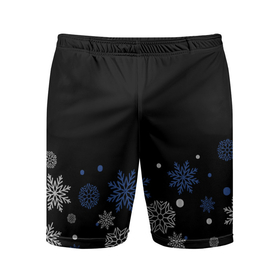 Мужские шорты спортивные с принтом Снежинки   Новогодние ,  |  | 