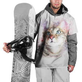 Накидка на куртку 3D с принтом Милый мечтающий котик в Тюмени, 100% полиэстер |  | Тематика изображения на принте: 