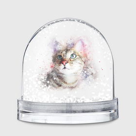 Игрушка Снежный шар с принтом Милый мечтающий котик в Новосибирске, Пластик | Изображение внутри шара печатается на глянцевой фотобумаге с двух сторон | 