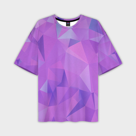 Мужская футболка OVERSIZE 3D с принтом Абстракция:сиреневые и фиолетовые геометрические фигуры в Тюмени,  |  | 