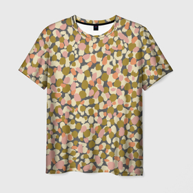 Мужская футболка 3D с принтом Оливье салат, абстрактный паттерн , 100% полиэфир | прямой крой, круглый вырез горловины, длина до линии бедер | 