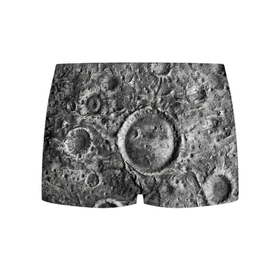 Мужские трусы 3D с принтом Поверхность луны в Тюмени, 50% хлопок, 50% полиэстер | классическая посадка, на поясе мягкая тканевая резинка | 