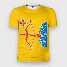 Мужская футболка 3D Slim с принтом Кировская область   герб в Белгороде, 100% полиэстер с улучшенными характеристиками | приталенный силуэт, круглая горловина, широкие плечи, сужается к линии бедра | 