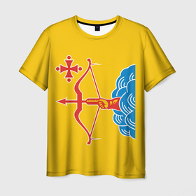 Мужская футболка 3D с принтом Кировская область   герб в Кировске, 100% полиэфир | прямой крой, круглый вырез горловины, длина до линии бедер | 