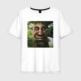 Мужская футболка хлопок Oversize с принтом Wise Mystical Tree в Кировске, 100% хлопок | свободный крой, круглый ворот, “спинка” длиннее передней части | Тематика изображения на принте: 