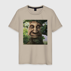 Мужская футболка хлопок с принтом Wise Mystical Tree в Кировске, 100% хлопок | прямой крой, круглый вырез горловины, длина до линии бедер, слегка спущенное плечо. | Тематика изображения на принте: 
