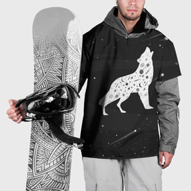 Накидка на куртку 3D с принтом Созвездие волка в Белгороде, 100% полиэстер |  | 