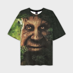 Мужская футболка OVERSIZE 3D с принтом Дерево с лицом мем Мудрое дерево в Кировске,  |  | 