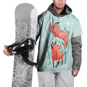 Накидка на куртку 3D с принтом Лисица в снежном лесу в Курске, 100% полиэстер |  | Тематика изображения на принте: 