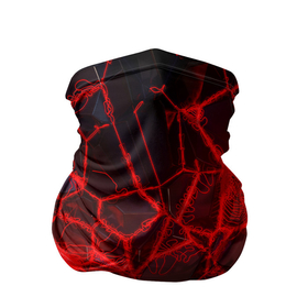 Бандана-труба 3D с принтом Кристаллы в красных нитях в Новосибирске, 100% полиэстер, ткань с особыми свойствами — Activecool | плотность 150‒180 г/м2; хорошо тянется, но сохраняет форму | 