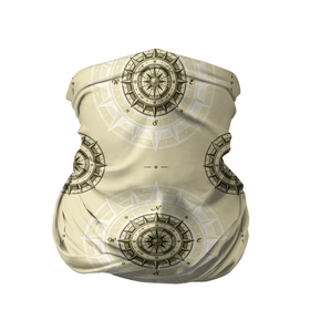 Бандана-труба 3D с принтом Винтажный компас в Белгороде, 100% полиэстер, ткань с особыми свойствами — Activecool | плотность 150‒180 г/м2; хорошо тянется, но сохраняет форму | Тематика изображения на принте: 