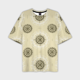 Мужская футболка OVERSIZE 3D с принтом Винтажный компас в Санкт-Петербурге,  |  | 